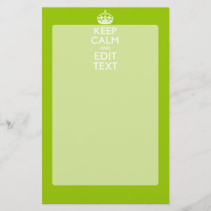 Android Green Decor Keep Calm and Jouw tekst Briefpapier
