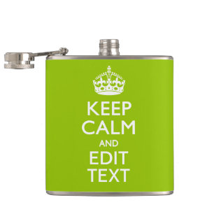 Android Green Decor Keep Calm and Jouw tekst Heupfles