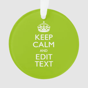 Android Green Decor Keep Calm and Jouw tekst Ornament