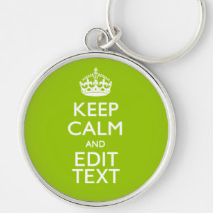 Android Green Decor Keep Calm and Jouw tekst Sleutelhanger