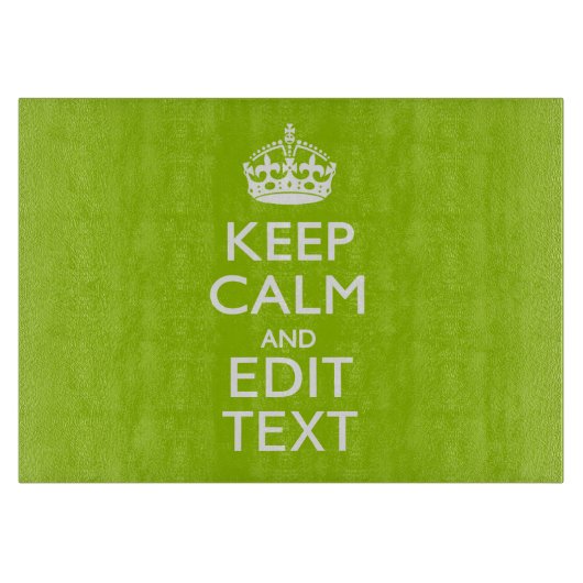 Android Green Decor Keep Calm and Jouw tekst Snijplank (Voorkant)