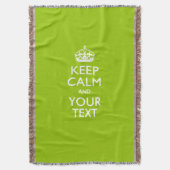 Android Green Keep Calm and Jouw tekst Deken (Voorkant Verticaal)