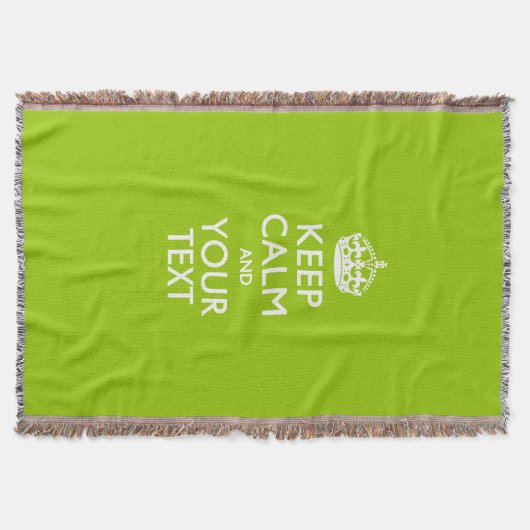 Android Green Keep Calm and Jouw tekst Deken (Voorkant)