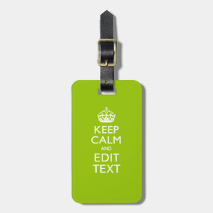 Android Green Keep Calm have Jouw tekst Bagagelabel