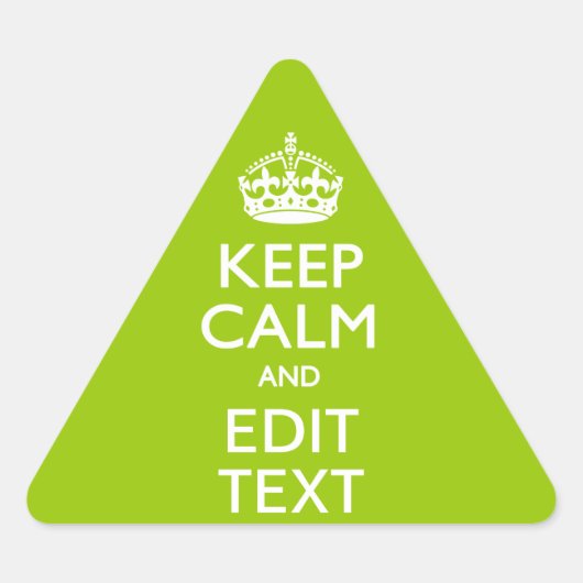 Android Green Keep Calm have Jouw tekst Driehoek Sticker (Voorkant)