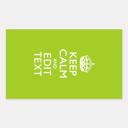 Android Green Keep Calm have Jouw tekst Rechthoekige Sticker (Voorkant)