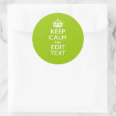 Android Green Keep Calm have Jouw tekst Ronde Sticker (Tas)