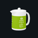 Android Green Keep Calm Have Your<br><div class="desc">Votre Keep Calm dit sur une belle décoration personnalisée de couleur vert androïde de style couleur accent. Un style personnalisé Keep Calm en disant sur un cadeau de nature. Essayez humour ou fantaisie sur vos mots créatifs sur deux lignes de texte modifiables. N'oubliez pas d'utiliser les lettres CAPITAL pour obtenir...</div>