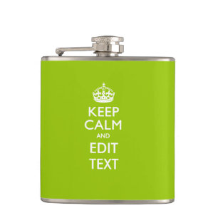 Android Green Style houdt kalm en Jouw tekst Heupfles