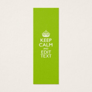 Android Green Style houdt kalm en Jouw tekst Mini Visitekaartjes