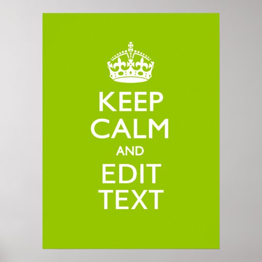 Android Green Style houdt kalm en Jouw tekst Poster (Voorkant)