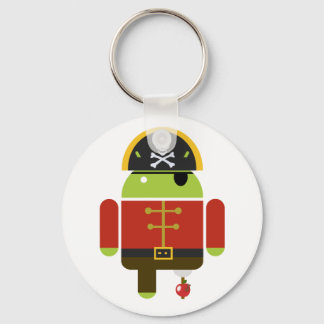 Android Pirate Crushing an Apple Sleutelhanger