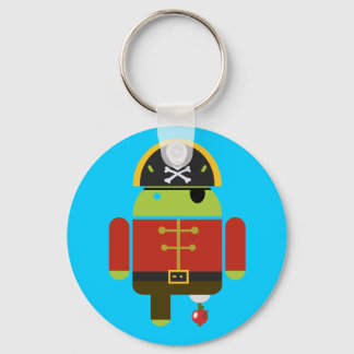Android Pirate verplettert een appel Sleutelhanger