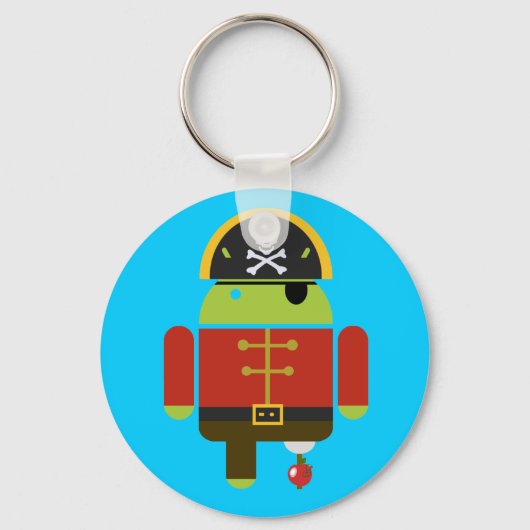 Android Pirate verplettert een appel Sleutelhanger (Voorkant)