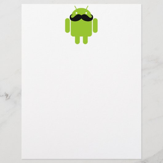Android Robot Black Mustache Graphic (Voorkant)