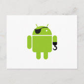 Android Robot Icon als piraat Briefkaart (Voorkant)