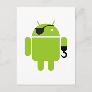 Android Robot Icon als piraat Briefkaart