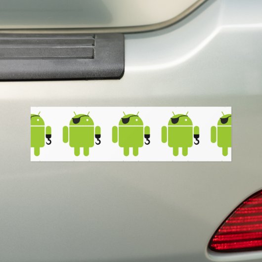 Android Robot Icon als piraat Bumpersticker (Op auto)