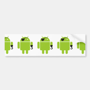Android Robot Icon als piraat Bumpersticker