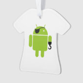 Android Robot Icon als piraat Ornament (voorkant)