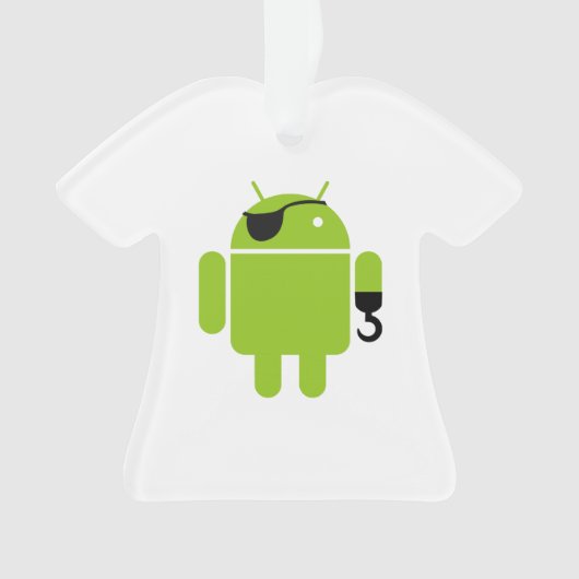 Android Robot Icon als piraat Ornament (voorkant)