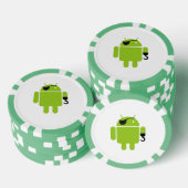 Android Robot Icon als piraat Poker Chips (Opstapeling)