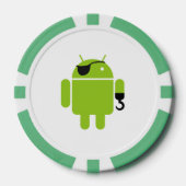 Android Robot Icon als piraat Poker Chips (Voorkant)
