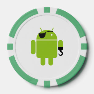 Android Robot Icon als piraat Poker Chips