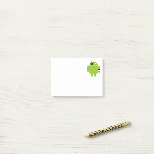 Android Robot Icon als piraat Post-it® Notes (Op bureau)