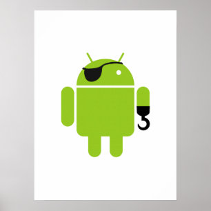Android Robot Icon als piraat Poster