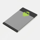 Android Robot Icon Mustache op zwart Post-it® Notes (Schuin)