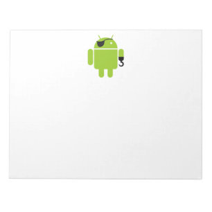 Android Robot-icoon als piraat Notitieblok