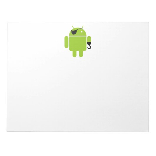 Android Robot-icoon als piraat Notitieblok (Voorkant)