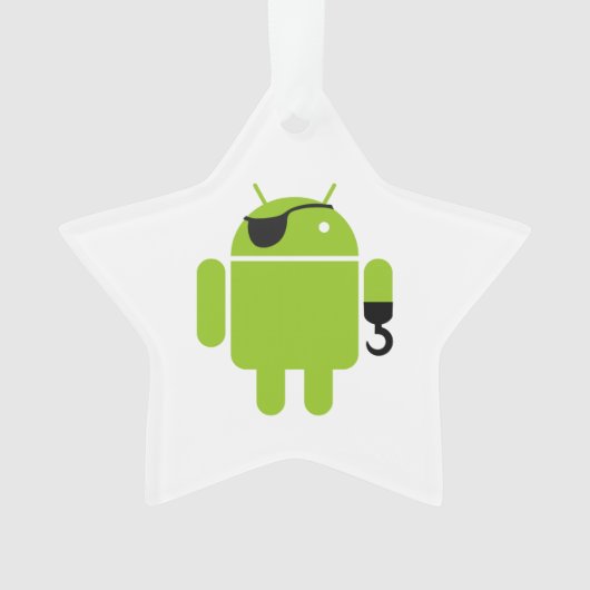 Android Robot Icoon als Piraat Ornament (voorkant)