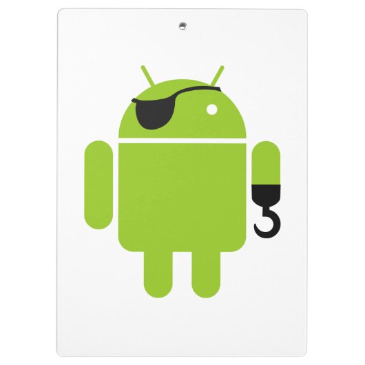 Android Robot Mighty Pirate Klembord (Achterkant)