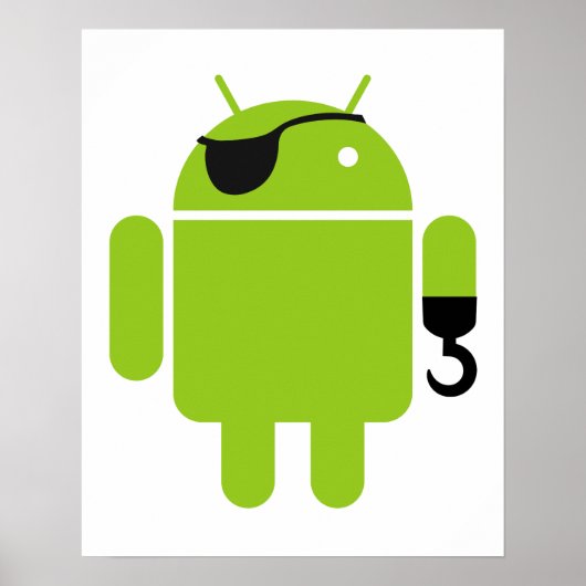 Android Robot Mighty Pirate Poster (Voorkant)