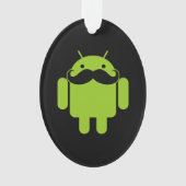 Android Robot Moustache Style sur Noir (devant)