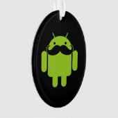 Android Robot Moustache Style sur Noir (devant)