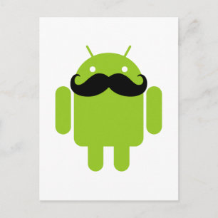 Android Robot Mustache Briefkaart