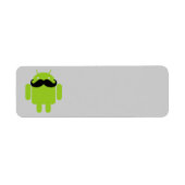 Android Robot Mustache Etiket (Voorkant)
