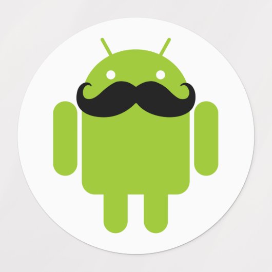Android Robot Mustache Labels (Design 2)
