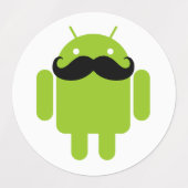 Android Robot Mustache Labels (Design 1)
