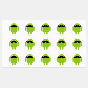 Android Robot Mustache Labels