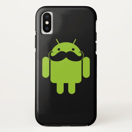 Android Robot Mustache op Black Case-Mate iPhone Case (Achterkant)