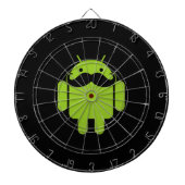 Android Robot Mustache op Black Dartbord (Voorkant)