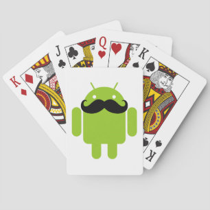 Android Robot Mustache Pokerkaarten