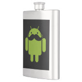 Android Robot Mustache Style op zwart Flacon (Links)