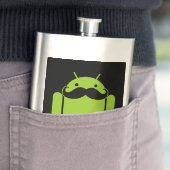 Android Robot Mustache Style op zwart Flacon (Voorbeeld)