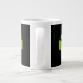 Android Robot Mustache Style op zwart Jumbo Mok (Achterkant)