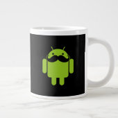 Android Robot Mustache Style op zwart Jumbo Mok (Rechts)
